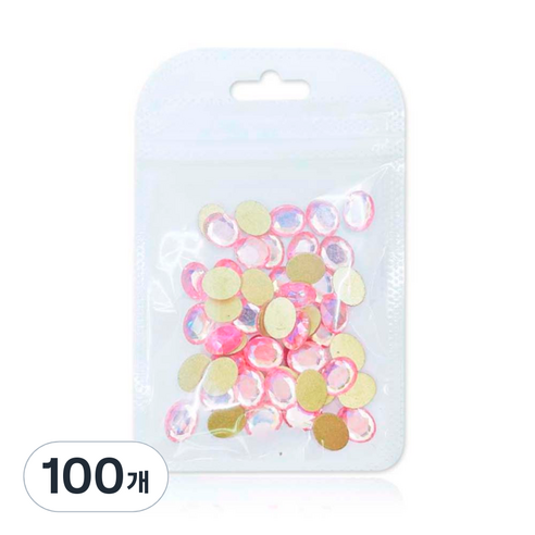 메이브라운 네일스톤 대용량 스페셜오발 네일파츠 8 x 10 mm, 핑크, 100개