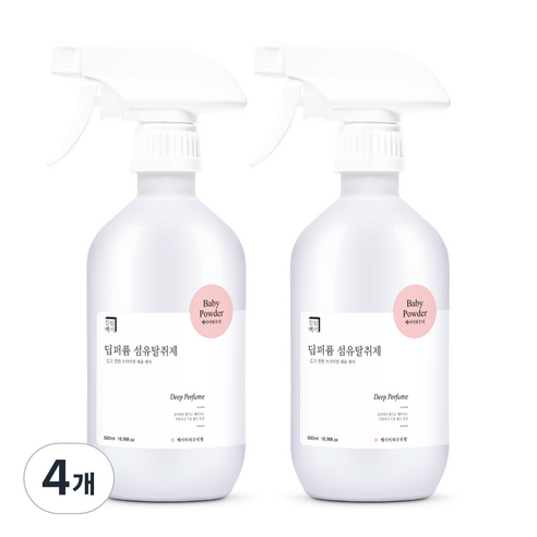 살림백서 딥퍼퓸 섬유탈취제, 500ml, 4개, 베이비파우더
