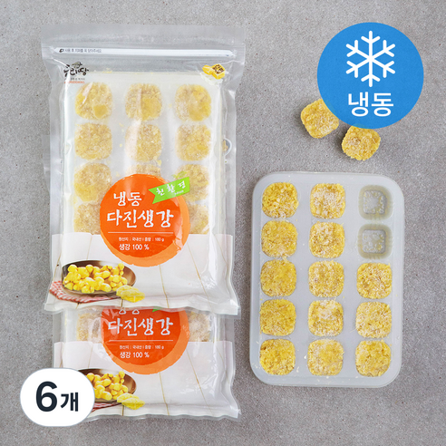 우리땅 웰팜넷 다진생강 (냉동), 180g, 6개