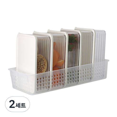 실리쿡 깊은2호 트레이 냉장고정리용기 세트, 2세트