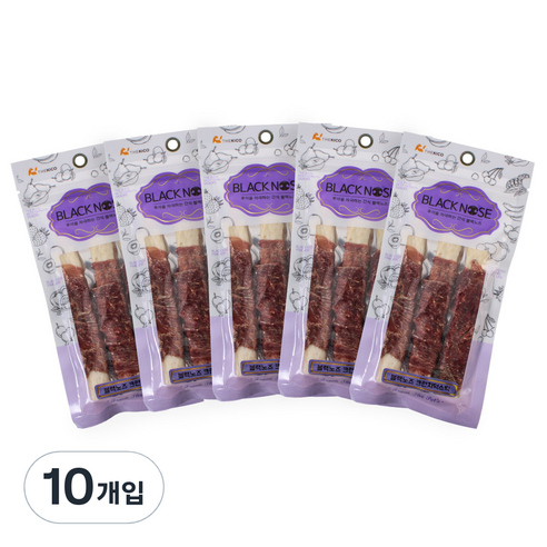 더키코 블랙노즈 강아지 껌 75g, 크런치덕스틱, 10개입