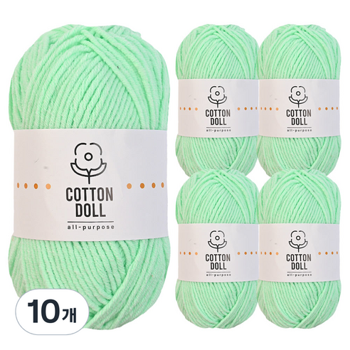 니뜨 코튼돌 뜨개실 50g, 10개, 24민트