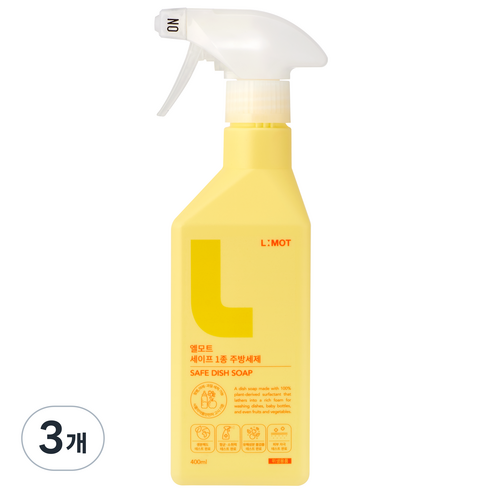 엘모트 세이프 1종 주방세제, 400ml, 3개