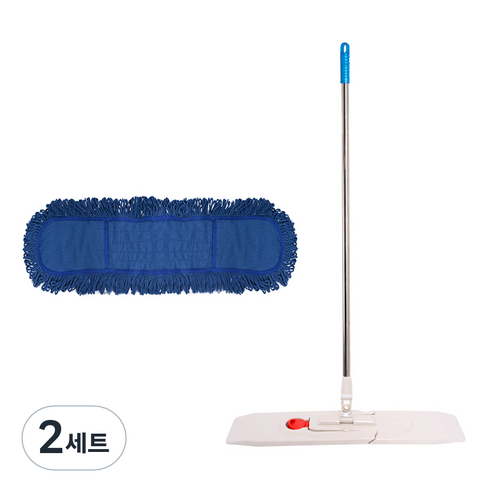 크린메이트 원터치 판자루 + 면청사 대걸레 세트, 2세트