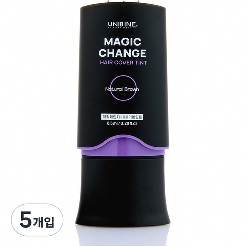 유니바인 매직체인지 새치 커버 틴트 8.5ml, 내츄럴브라운, 5개