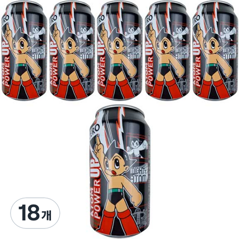 아톰 파워 업 에너지드링 제로 음료, 18개, 355ml