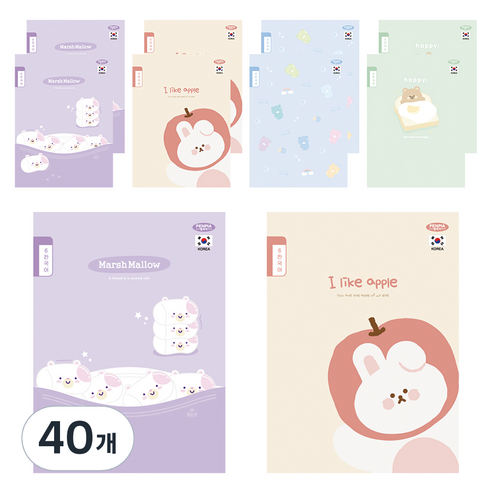 펜피아 800 초등제본 6칸 국어 노트, 랜덤발송, 40개