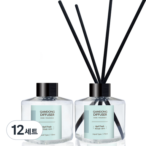데일드 디퓨저 170ml + 스틱 세트, 에이프릴프레쉬, 12세트