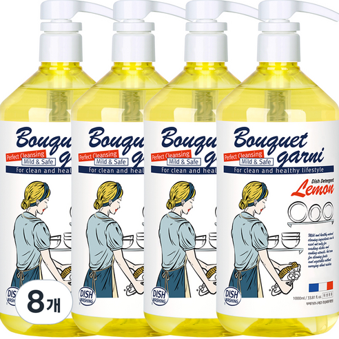 부케가르니 에코 주방세제 레몬향, 1000ml, 8개