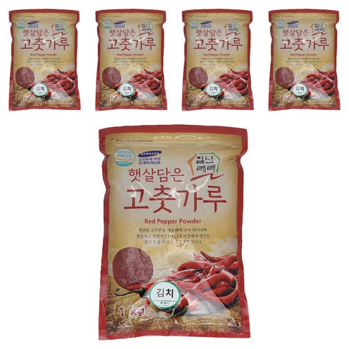 일년래래 햇살담은 중국산 김치용 고춧가루, 1kg, 5개