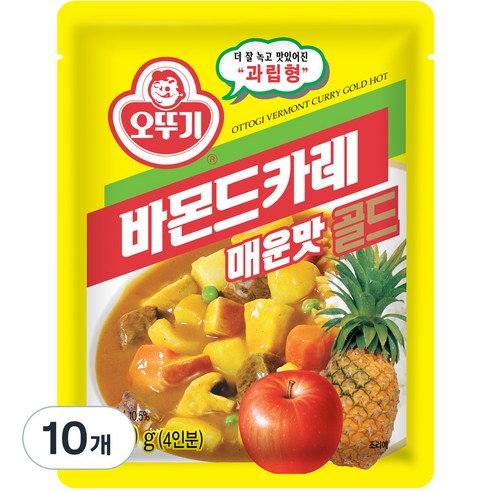 오뚜기 바몬드 카레 과립형 골드 매운맛, 100g, 10개