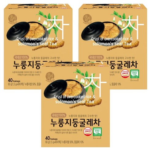 우리차 누룽지 둥굴레차, 1.5g, 40개입, 3개