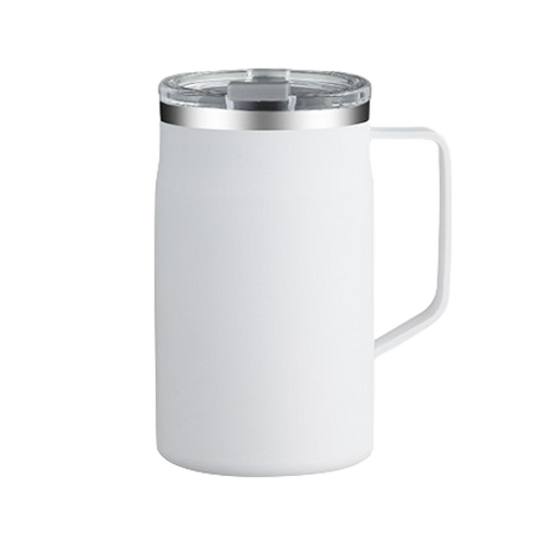 워터하마 스테인리스 데스크 머그컵 텀블러 650ml, 엘레강스화이트, 1개