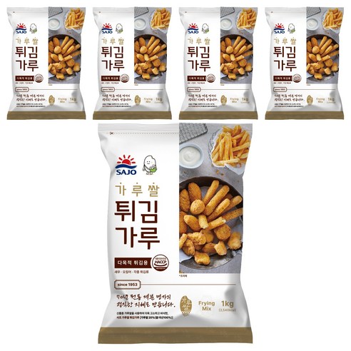 사조동아원 가루쌀 튀김가루, 1kg, 5개