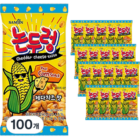 싱싱푸드 추억의 논두렁 옥수수스낵 체다치즈맛, 40g, 100개