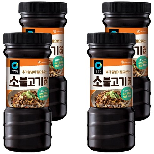 청정원 소불고기양념, 840g, 4개