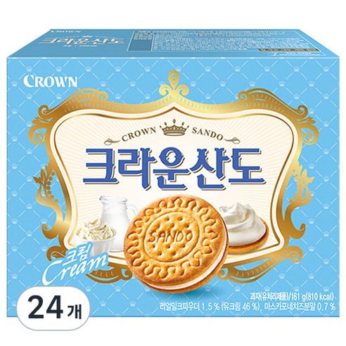 크라운산도 크림, 161g, 24개