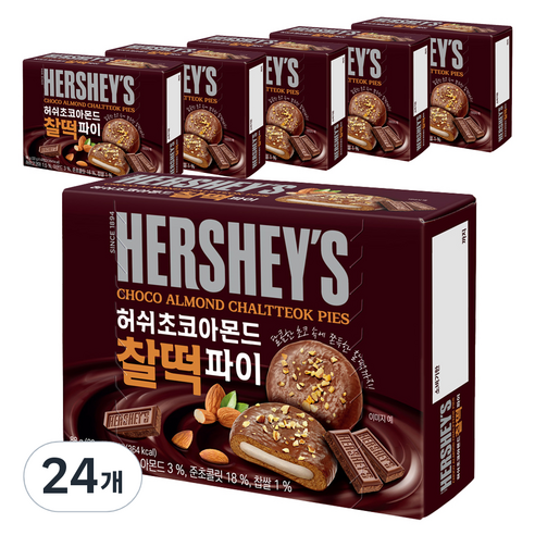 허쉬 초코아몬드 찰떡 파이, 88g, 24개