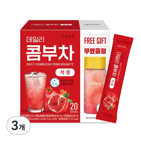 다농원 데일리 콤부차 석류, 5g, 20개입, 3개