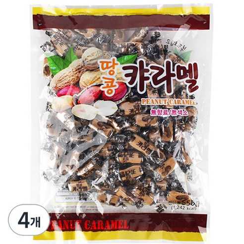 덕산스플라스리솜 HM 부드럽고 고소한 옛날 땅콩캬라멜 550g, 4개