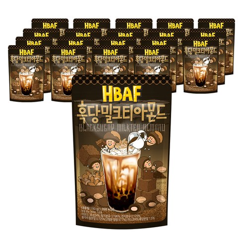 바프 흑당밀크티 아몬드, 190g, 20개