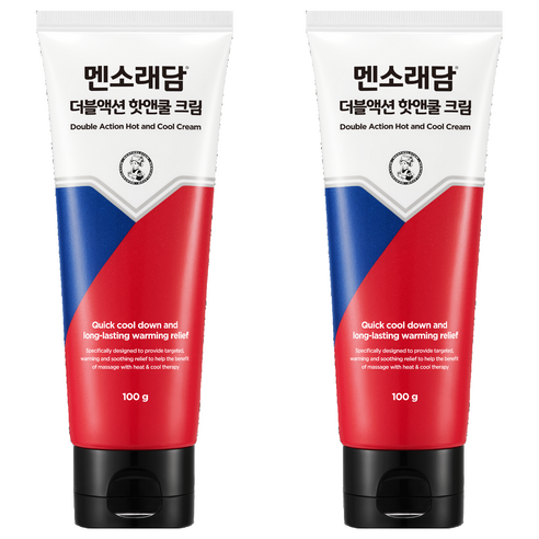 멘소래담 더블액션 핫앤쿨 바디크림, 100g, 2개