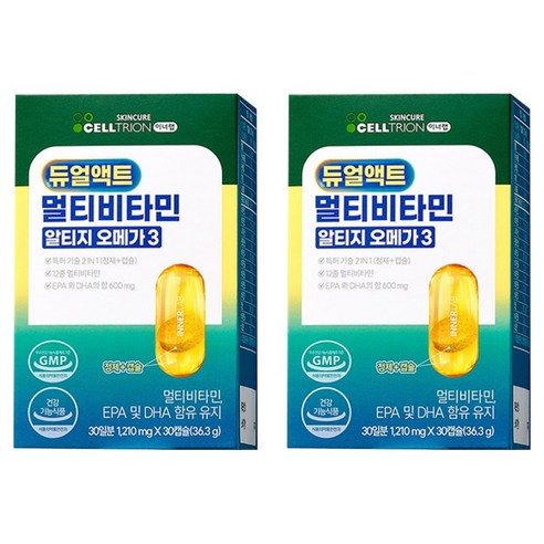 이너랩 듀얼액트 멀티비타민 알티지 오메가3, 30정, 2개