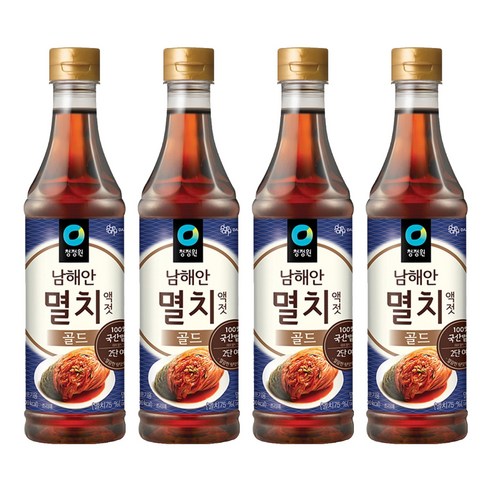 청정원 남해안 멸치액젓 골드, 1kg, 4개