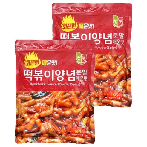 첫맛 떡볶이양념 분말 매운맛, 1kg, 2개