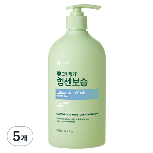 그린핑거 힘센보습 에센셜 바디워시, 500ml, 5개
