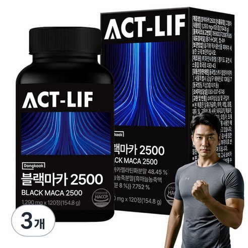 동국헬스케어 액트리프 페루 블랙마카 2500, 3개, 120정