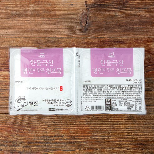 한둘 국산 명인이 만든 청포묵 2입, 1040g, 1개