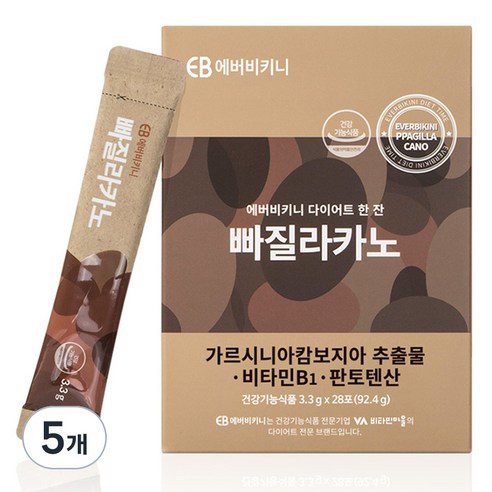 에버비키니 다이어트 한잔 빠질라카노 28포, 92.4g, 5개