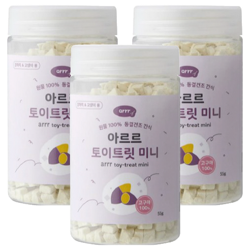 동원아르르 반려동물 토이트릿 미니 간식, 고구마, 55g, 3개