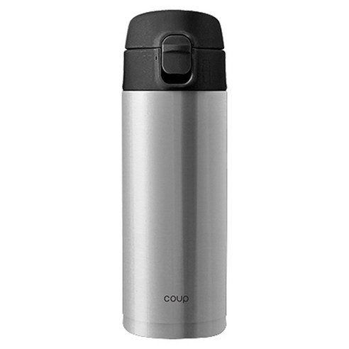 COUP 스테인레스 원터치 텀블러, 실버, 350ml