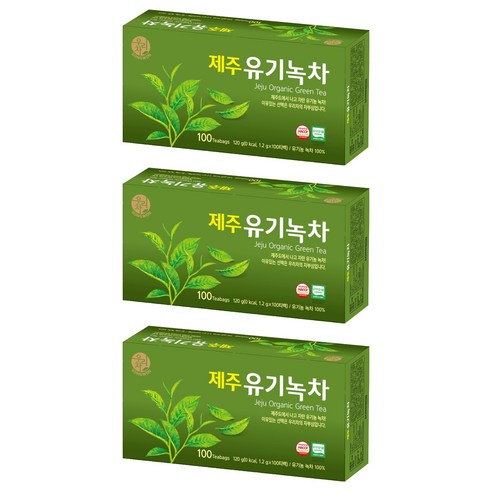 우리차 제주 유기녹차, 1.2g, 100개입, 3개