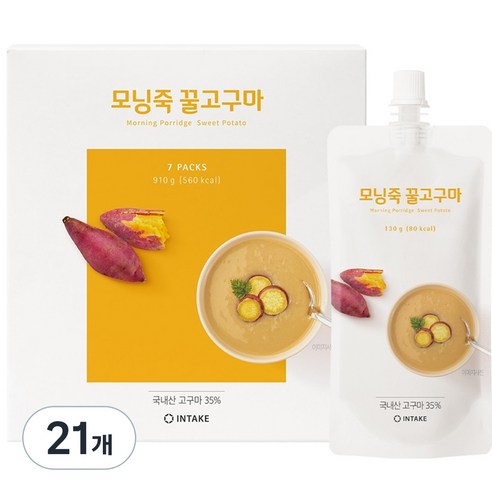 인테이크 모닝죽 꿀고구마 즉석죽, 130g, 21개