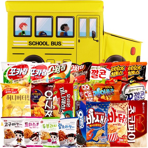 스쿨버스 간식박스 프리미엄, 1세트, 스낵 21종
