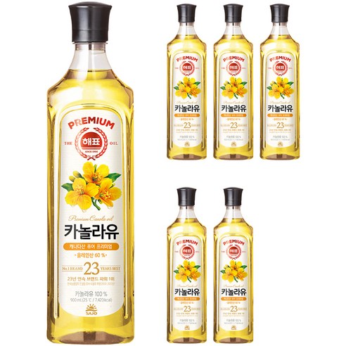 해표 카놀라유, 900ml, 6개