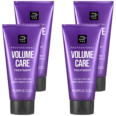 미쟝센 볼륨케어 퍼플 콜라겐 트리트먼트 프루티 플로럴향, 330ml, 4개
