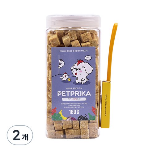 펫프리카 동결건조간식, 치킨 + 야채트릿 혼합맛, 160g, 2개