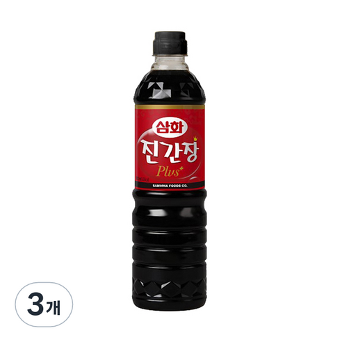 [삼화] 진간장 플러스, 900ml, 3개