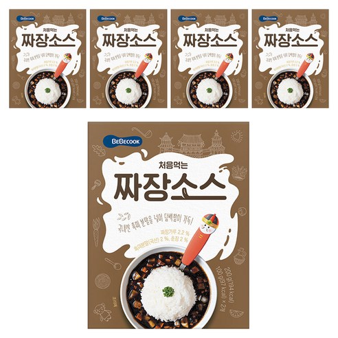 베베쿡 처음먹는 덮밥 소스, 짜장, 200g, 5개