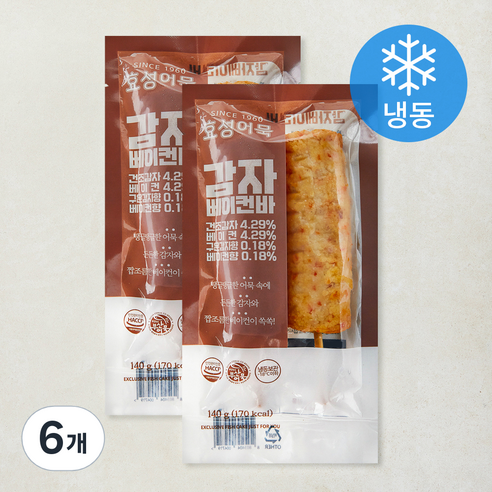 효성어묵 감자 베이컨바 (냉동), 140g, 6개