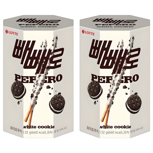 빼빼로 화이트쿠키, 132g, 2개