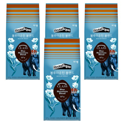 쟈뎅 클래스 블루마운틴 블렌드 원두커피, 홀빈(분쇄안함), 227g, 4개