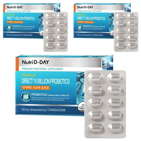 뉴트리디데이 다이렉트 100억 유산균 30g, 60정, 3개