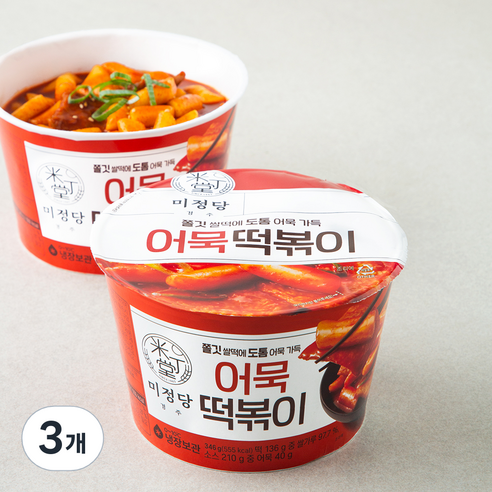 CJ제일제당 즐거운동행 미정당 어묵 떡볶이 용기형, 346g, 3개