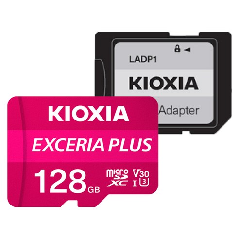 키오시아 EXCERIA PLUS HC UHS-I microSD 메모리카드 + SD 어댑터 세트, 128GB, 1개