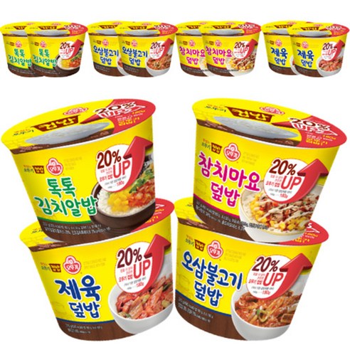 오뚜기 맛있는 컵밥 톡톡 김치알밥 222g x 3p + 참치마요덮밥 247g x 3p + 오삼불고기덮밥 310g x 3p + 제육덮밥 310g x 3p 세트, 1세트